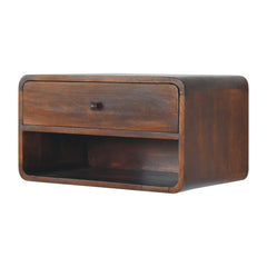 Artisan Large Chestnut Curve Floating Bedside