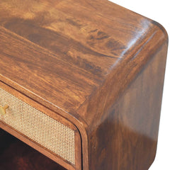 Artisan Chestnut Open Woven Bedside