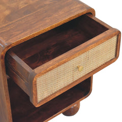 Artisan Chestnut Open Woven Bedside