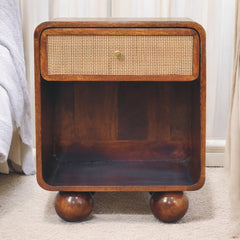 Artisan Chestnut Open Woven Bedside