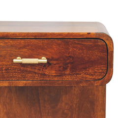 Artisan Chestnut T-Bar Rounded Bedside