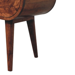 Artisan Furniture Honey Caramel Circular Bedside with Open Slot