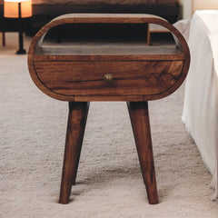 Artisan Furniture Honey Caramel Circular Bedside with Open Slot