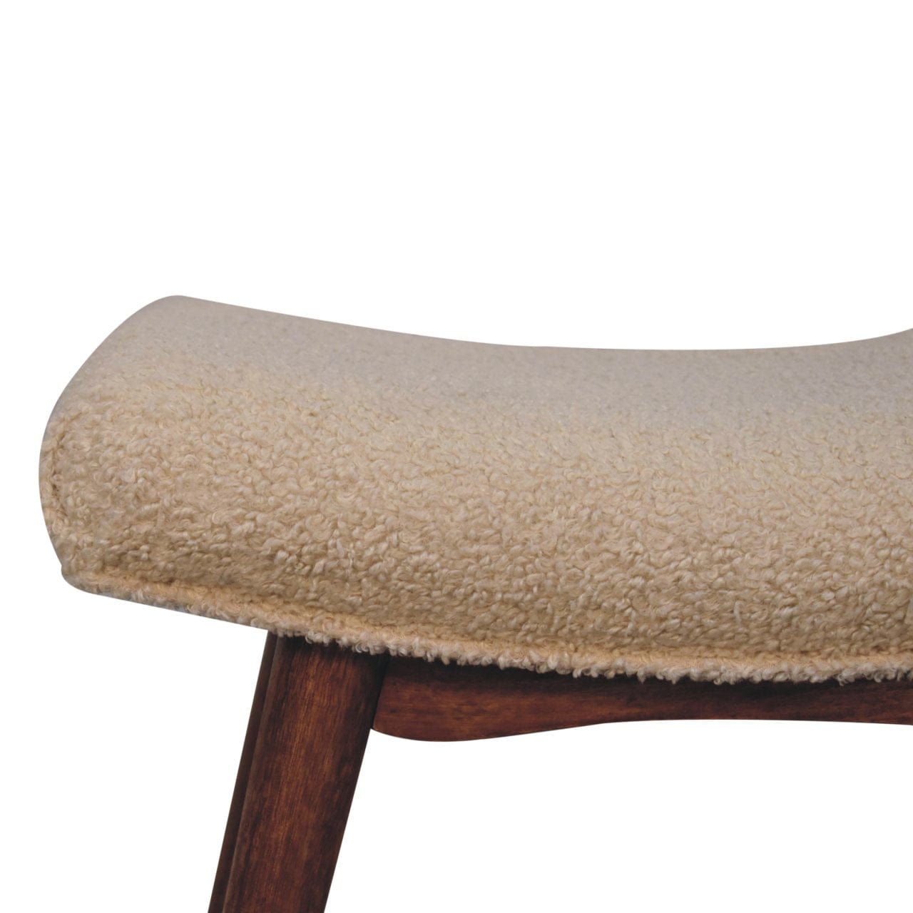 Artisan Furniture Honey Caramel Boucle Cream Curved Bench