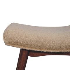 Artisan Furniture Honey Caramel Boucle Cream Curved Bench