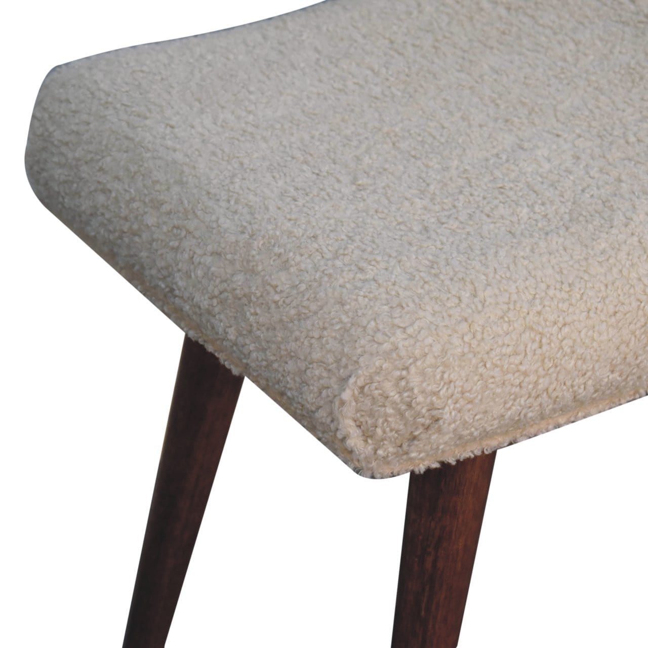 Artisan Furniture Honey Caramel Boucle Cream Curved Bench