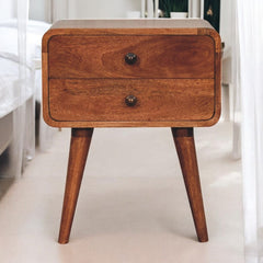 Artisan Furniture Curved Honey Caramel Bedside