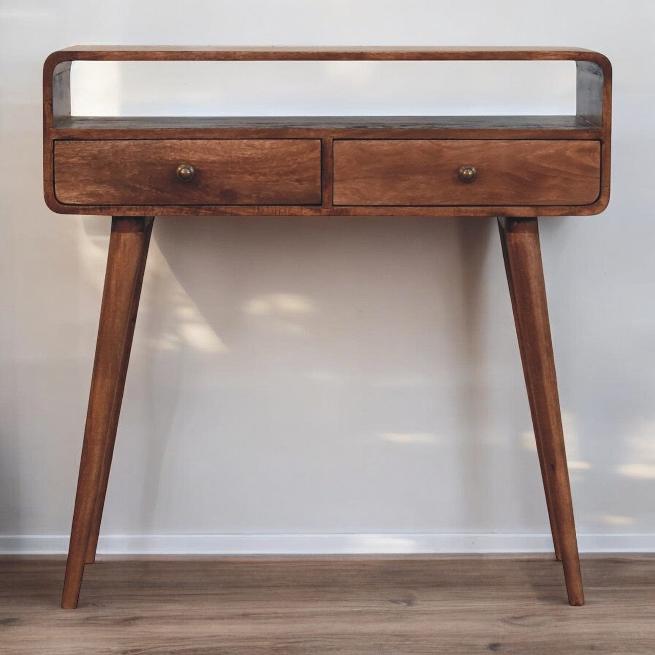 Artisan Furniture Curved Honey Caramel Console Table