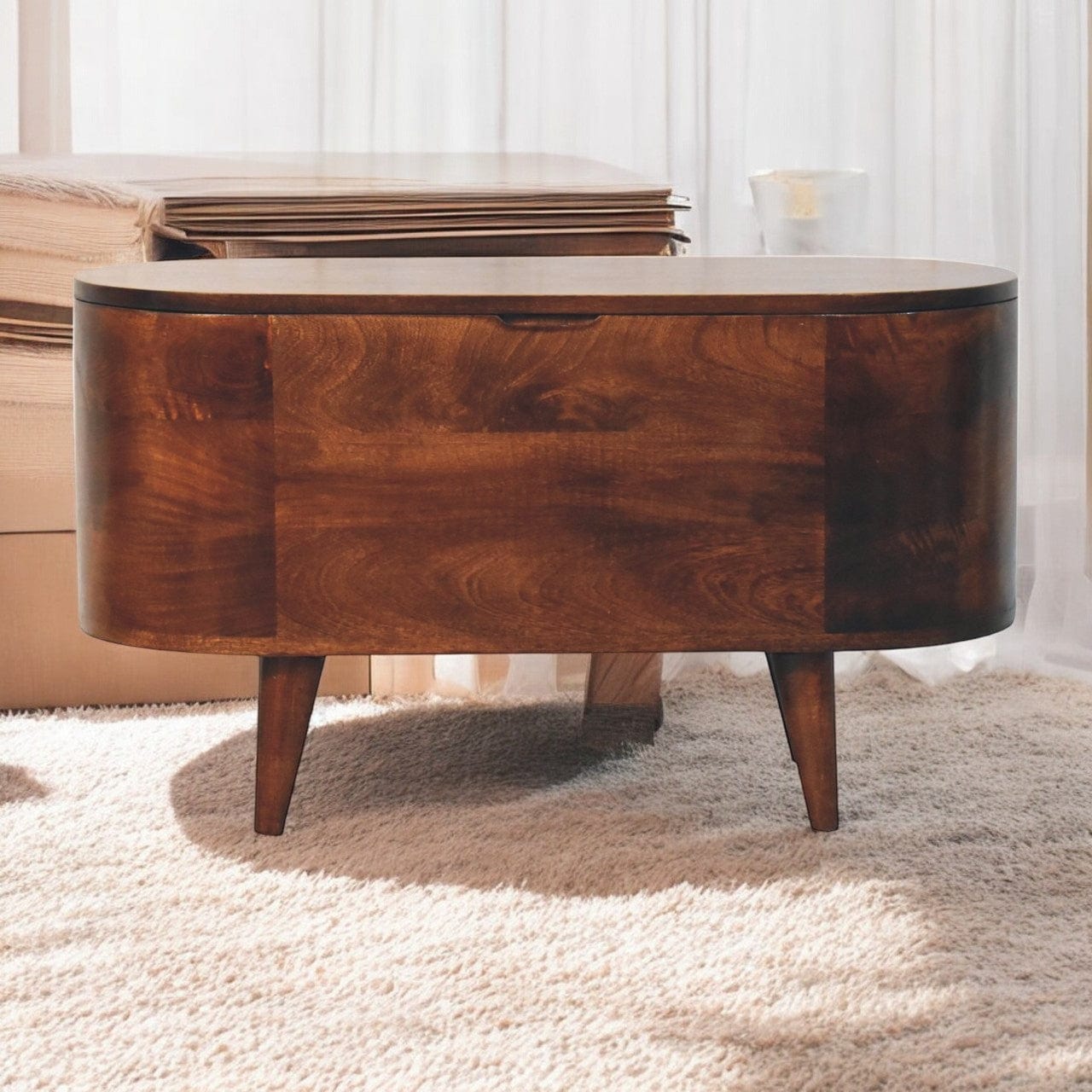 Artisan Furniture Curved California Walnut Blanket Box