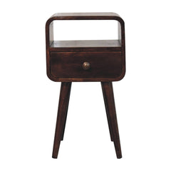 Artisan Furniture Mini California Walnut Curved Bedside with Open Slot