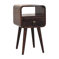 Artisan Furniture Mini California Walnut Curved Bedside with Open Slot