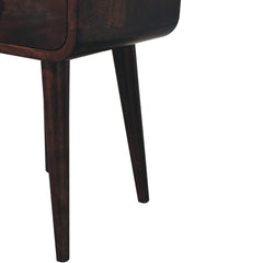 Artisan Furniture Mini California Walnut Curved Bedside with Open Slot