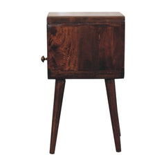 Artisan Furniture Mini California Walnut Curved Bedside with Open Slot