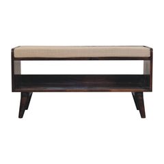 Artisan Furniture California Walnut bench with mud linen seat pad