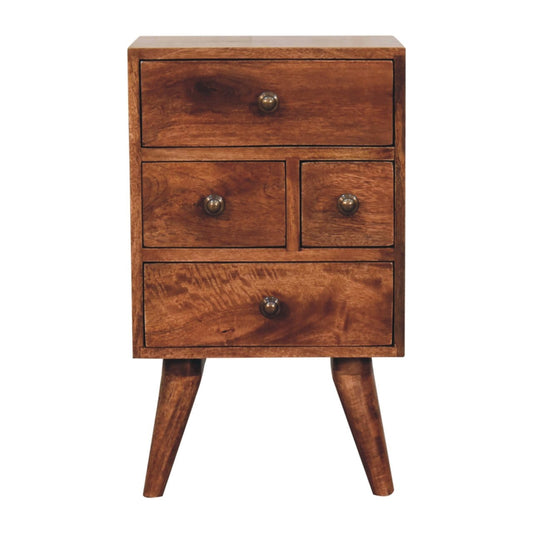 Artisan Furniture Honey Caramel Nordic Style 4 Drawer Multi Bedside