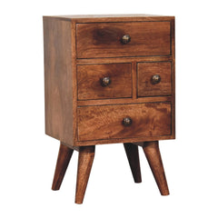 Artisan Furniture Honey Caramel Nordic Style 4 Drawer Multi Bedside