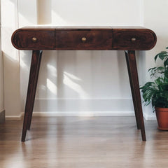 Artisan Furniture California Walnut Dressing Table with Foldable Mirror