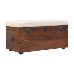 Artisan Furniture California Walnut White Linen Storage Trunk