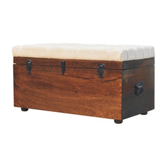 Artisan Furniture California Walnut White Linen Storage Trunk