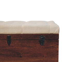 Artisan Furniture California Walnut White Linen Storage Trunk