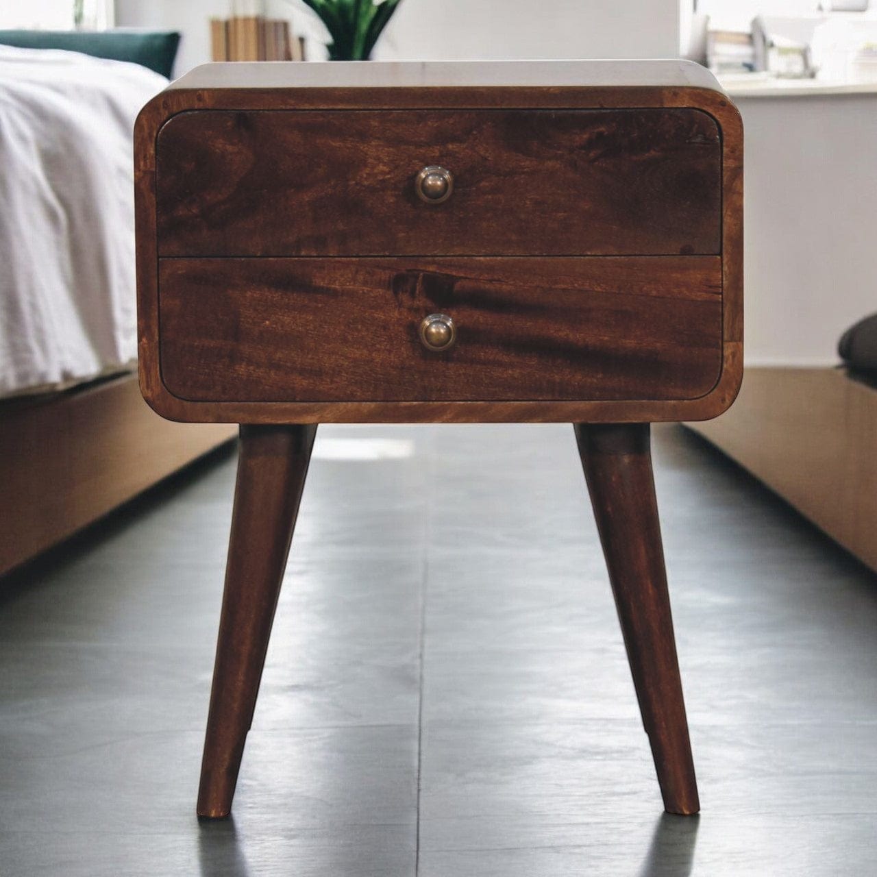 Artisan Furniture Curved California Walnut Bedside