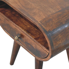 Artisan Furniture California Walnut Circular Bedside with Open Slot