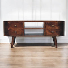 Artisan Furniture California Walnut Rounded Entertainment Unit