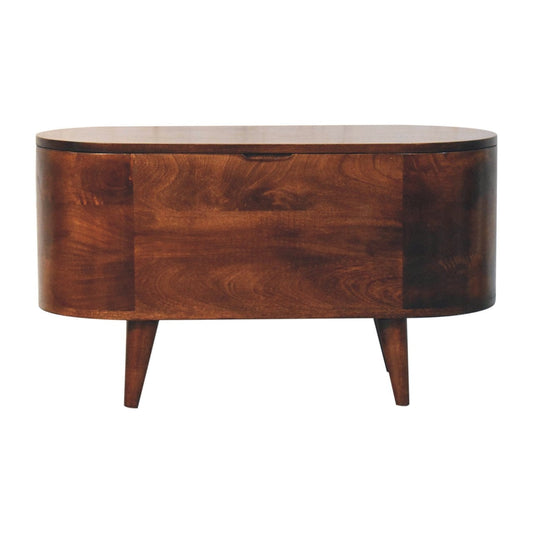 Artisan Furniture California Walnut Rounded Lid up Blanket Box