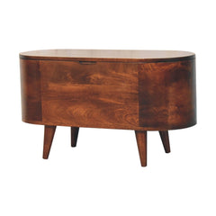 Artisan Furniture California Walnut Rounded Lid up Blanket Box