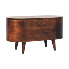 Artisan Furniture California Walnut Rounded Lid up Blanket Box