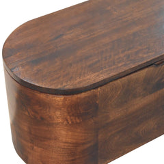 Artisan Furniture California Walnut Rounded Lid up Blanket Box