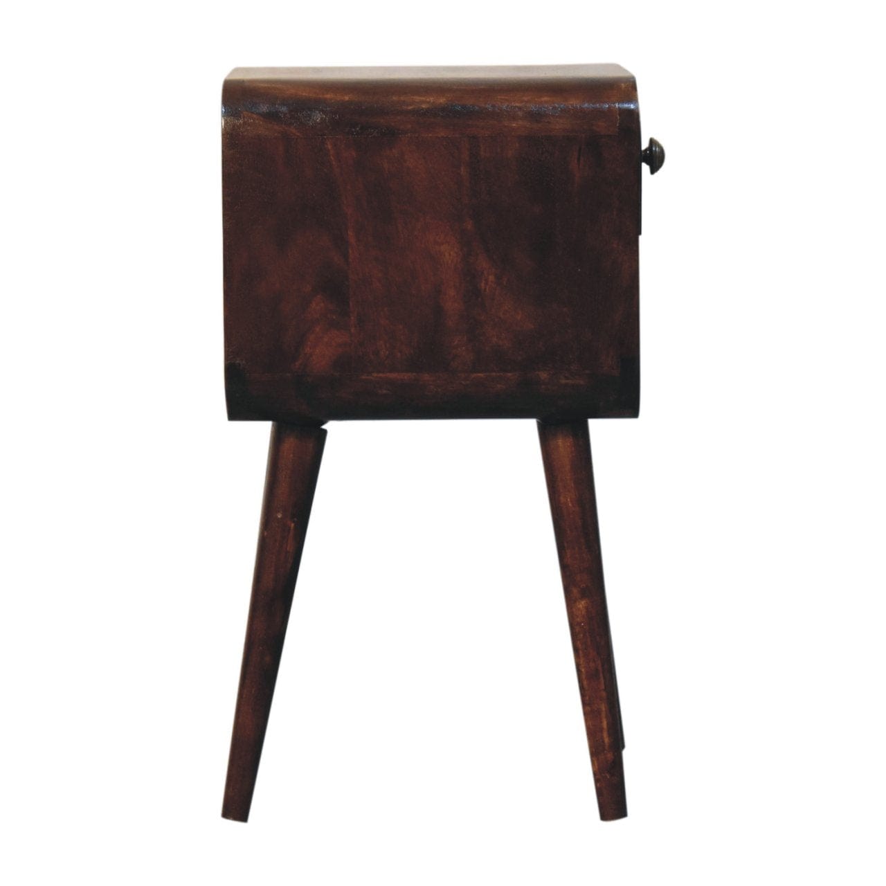 Artisan Furniture Mini California Walnut Curved Bedside with Lower Slot