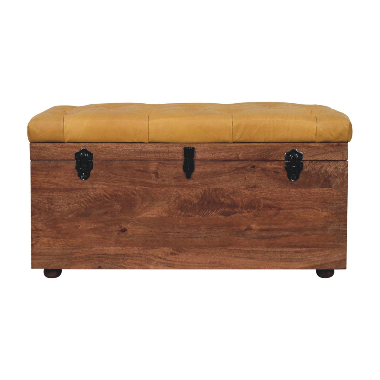 Artisan Furniture Buffalo Hide Honey Caramel Storage Trunk