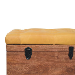 Artisan Furniture Buffalo Hide Honey Caramel Storage Trunk