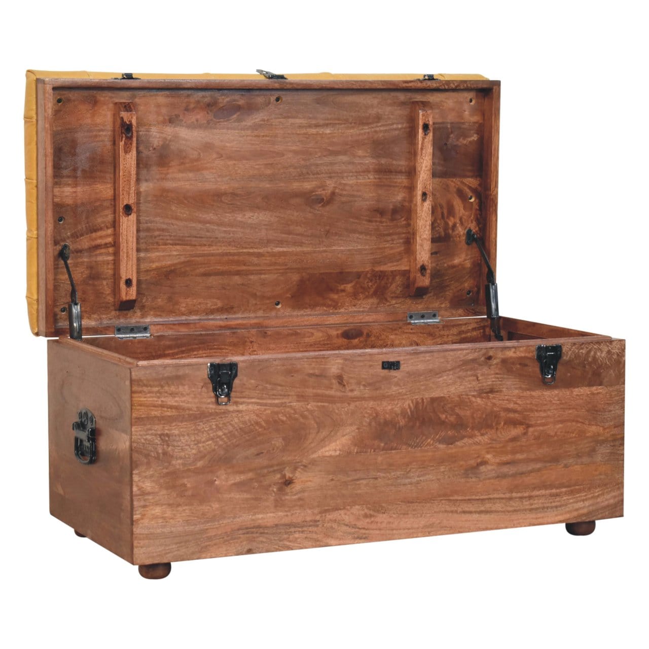 Artisan Furniture Buffalo Hide Honey Caramel Storage Trunk