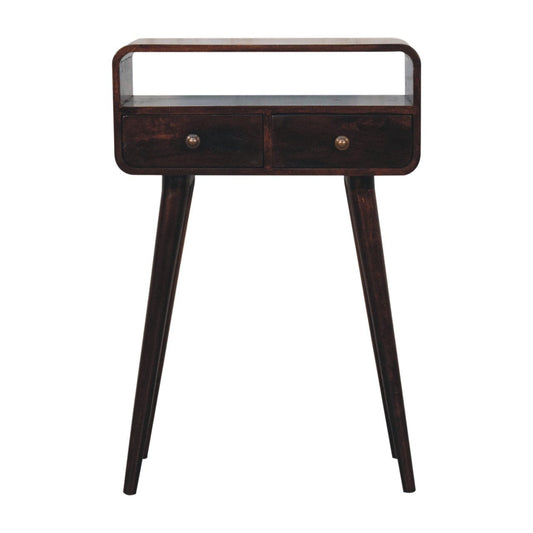 Artisan Furniture Mini California Walnut Curved Console Table