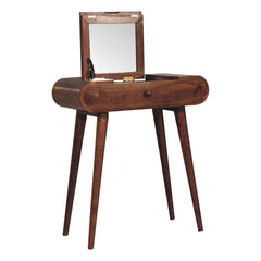 Artisan Furniture Mini Honey Caramel Dressing Table with Foldable Mirror