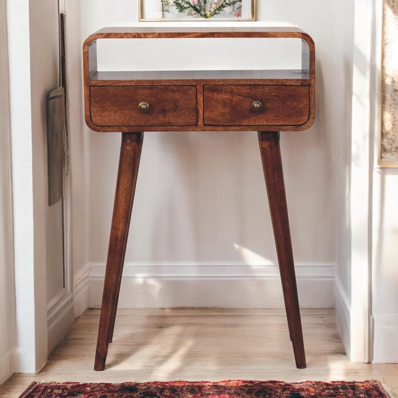 Artisan Furniture Mini Curved Honey Caramel Console Table