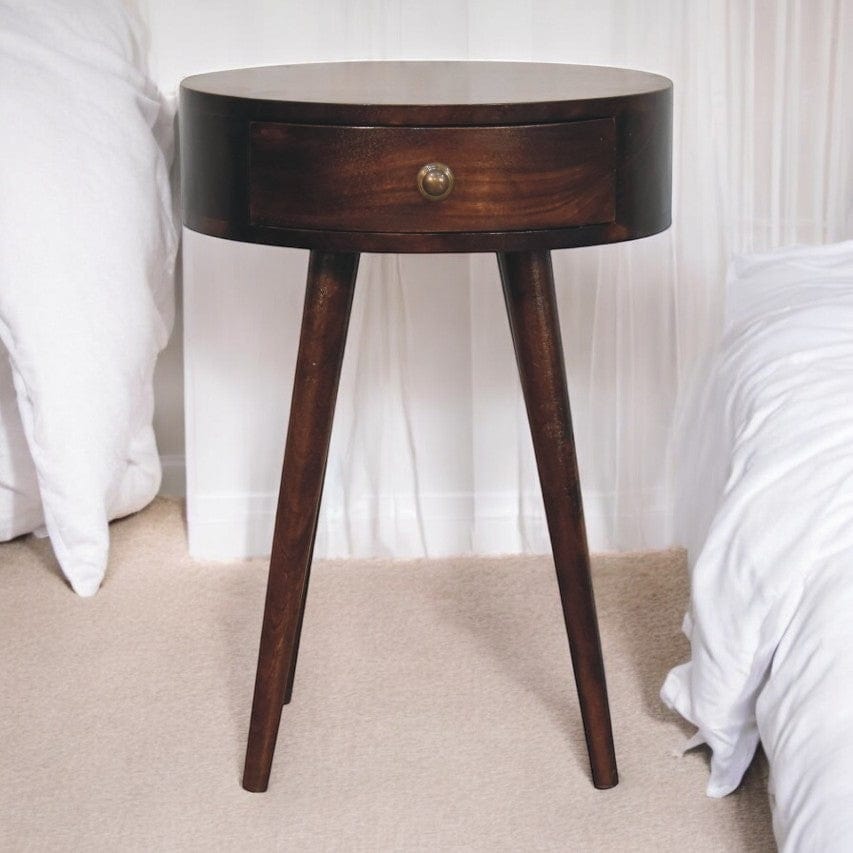 Artisan Furniture Nordic California Walnut Circular Shaped Bedside