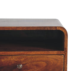 Artisan Large Chestnut Curve Upper Slot Floating Bedside