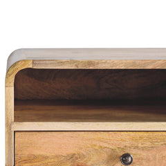 Artisan Large Oak-ish Curve Upper Slot Floating Bedside