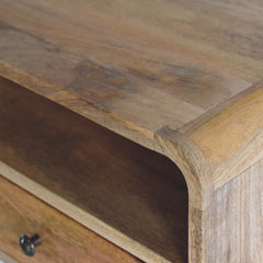 Artisan Large Oak-ish Curve Upper Slot Floating Bedside