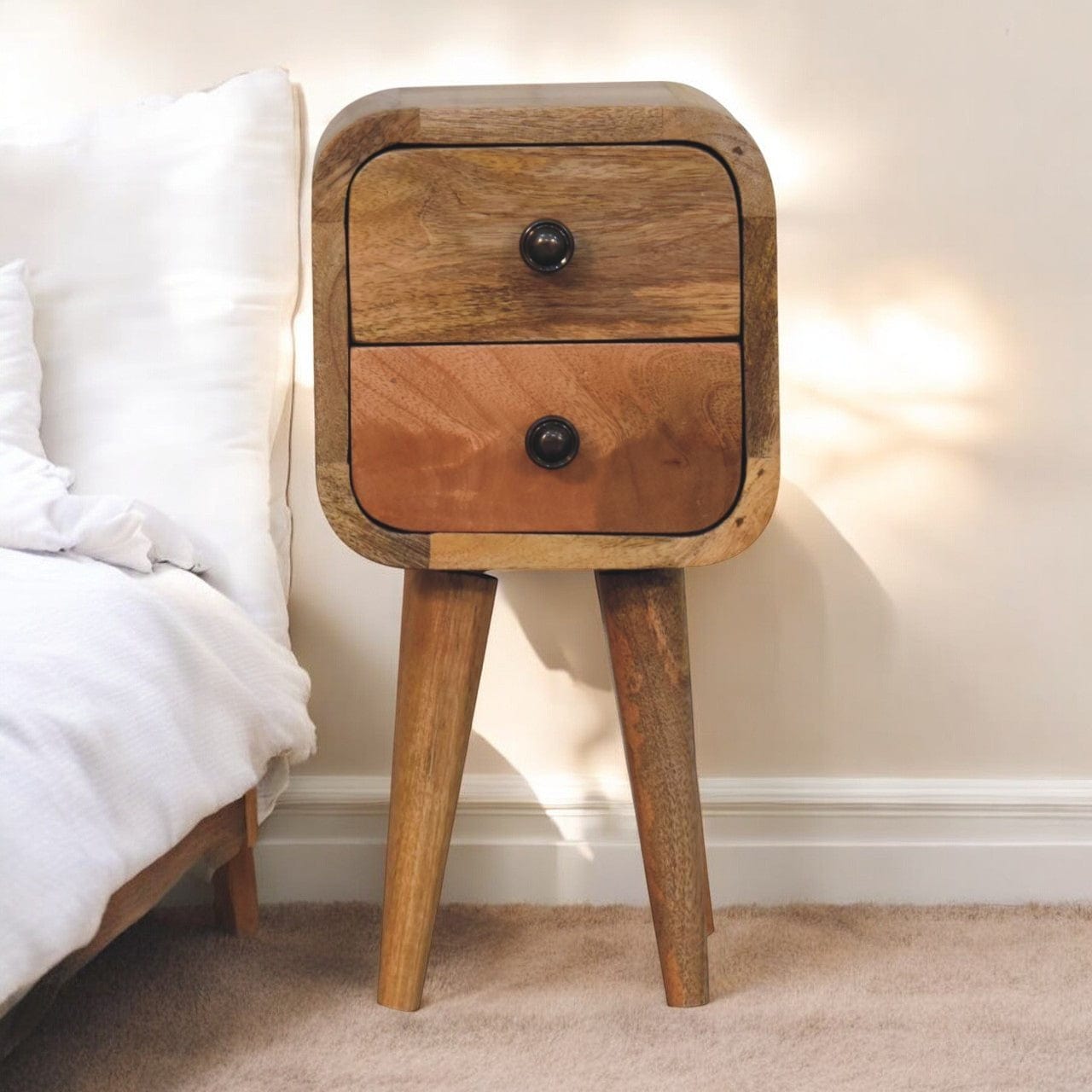 Artisan Furniture Extra Mini Curved Oak-ish Bedside