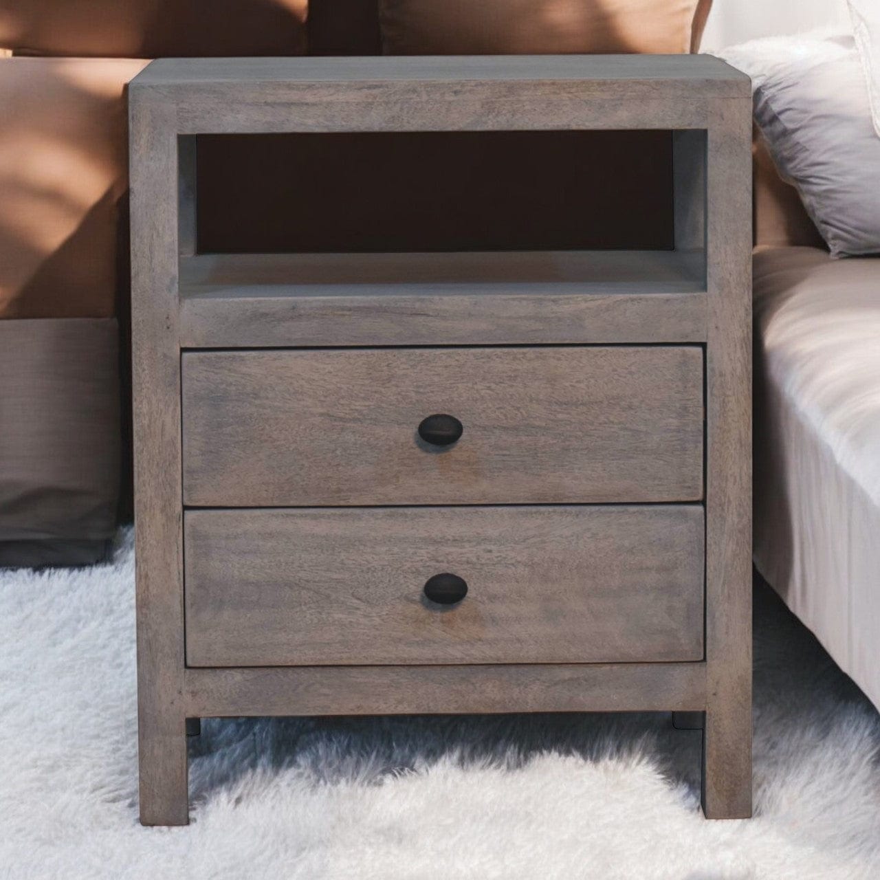 Artisan Furniture Acid Wash 2 Drawer Open Bedside