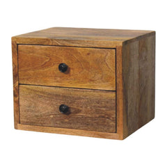 Artisan Furniture Solis 2-Drawer Oak-ish Wall Mounted Nightstand