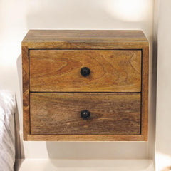 Artisan Furniture Solis 2-Drawer Oak-ish Wall Mounted Nightstand