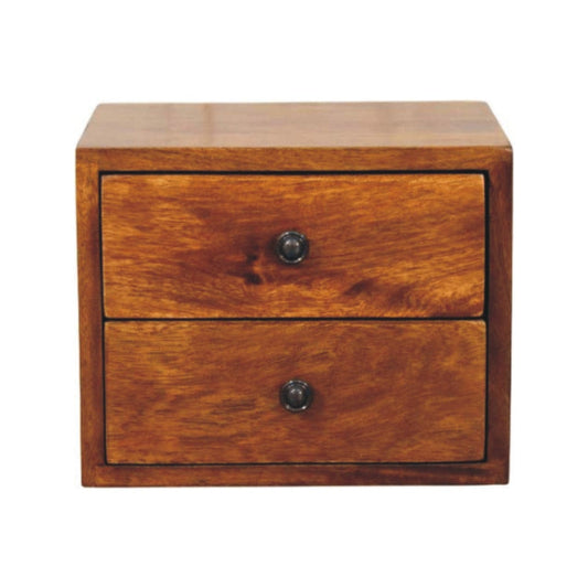 Artisan Furniture Solis 2-Drawer Chestnut Wall Mounted Nightstand