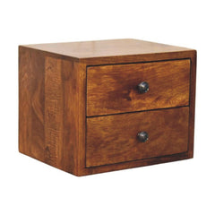 Artisan Furniture Solis 2-Drawer Chestnut Wall Mounted Nightstand