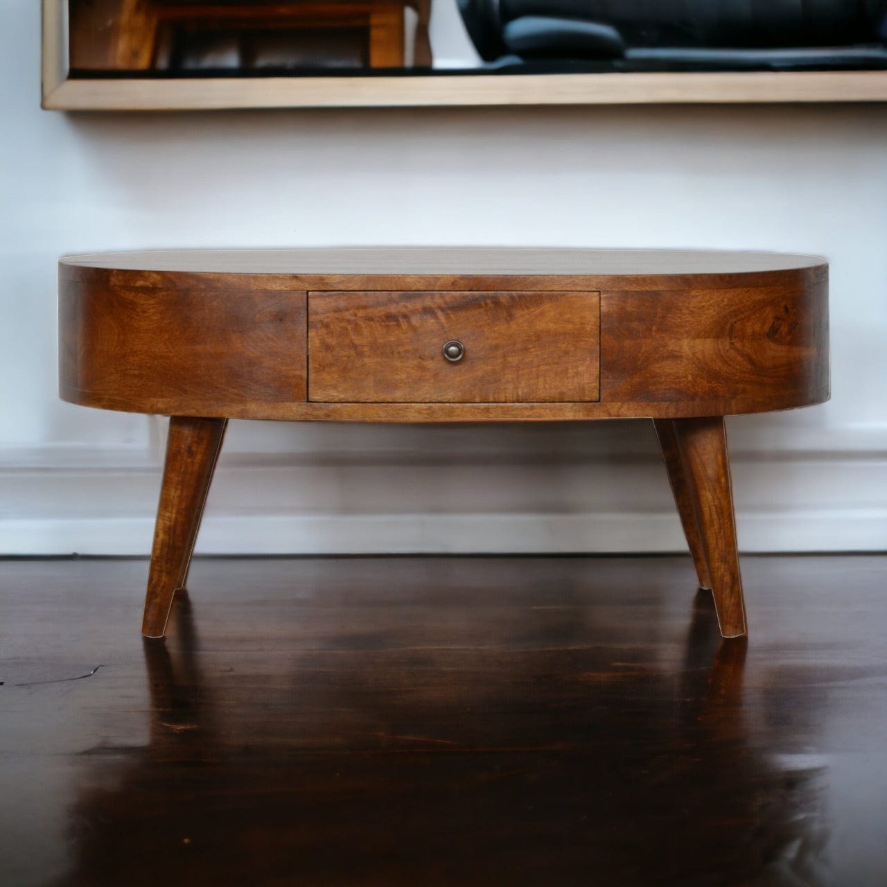 Chestnut Rounded Coffee Table - Artisan Furniture