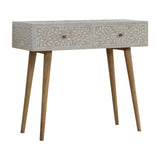 Artisan Taupe Floral Bone Console